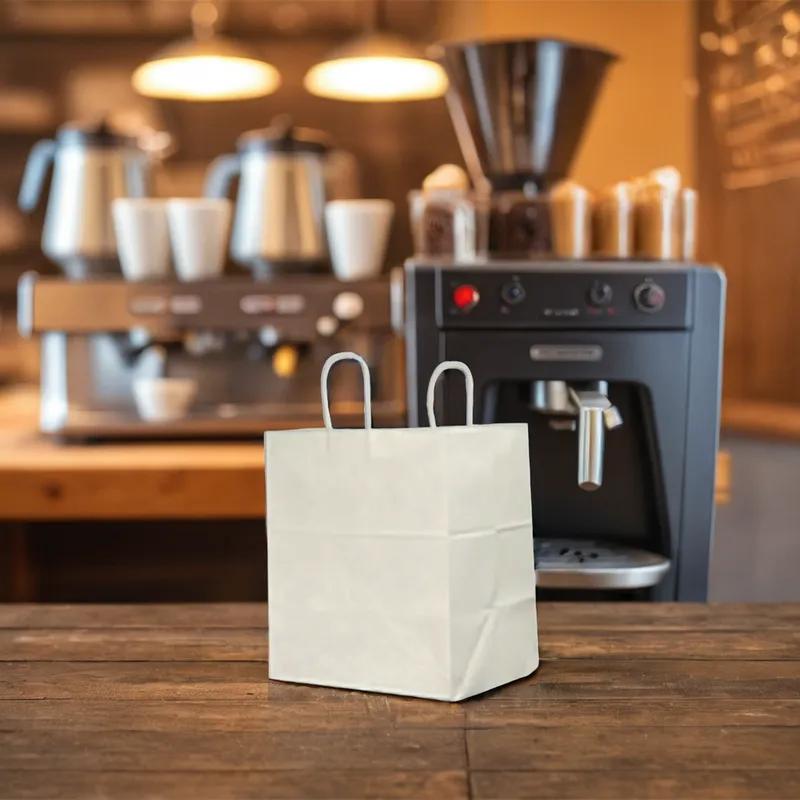 Victoria Bay Shopper Bag 14X10X15.25 IN Paper White With Handle 200/Case