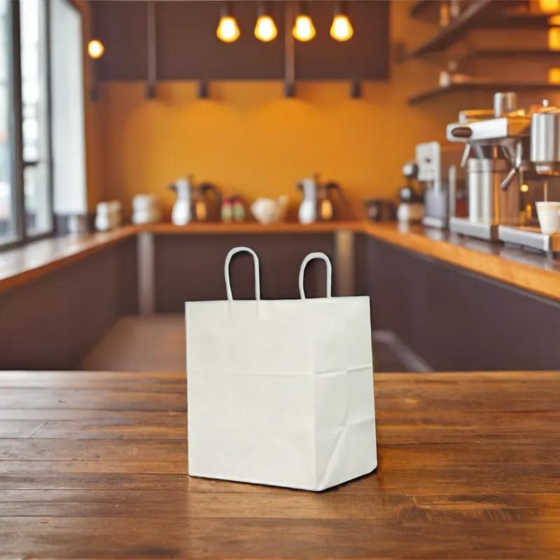 Victoria Bay Shopper Bag 14X10X15.25 IN Paper White With Handle 200/Case