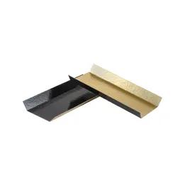 Eclair Board 5X1.75X0.5 IN Foil-Lined Paper Gold Black Rectangle Single Portion Folding 200/Case
