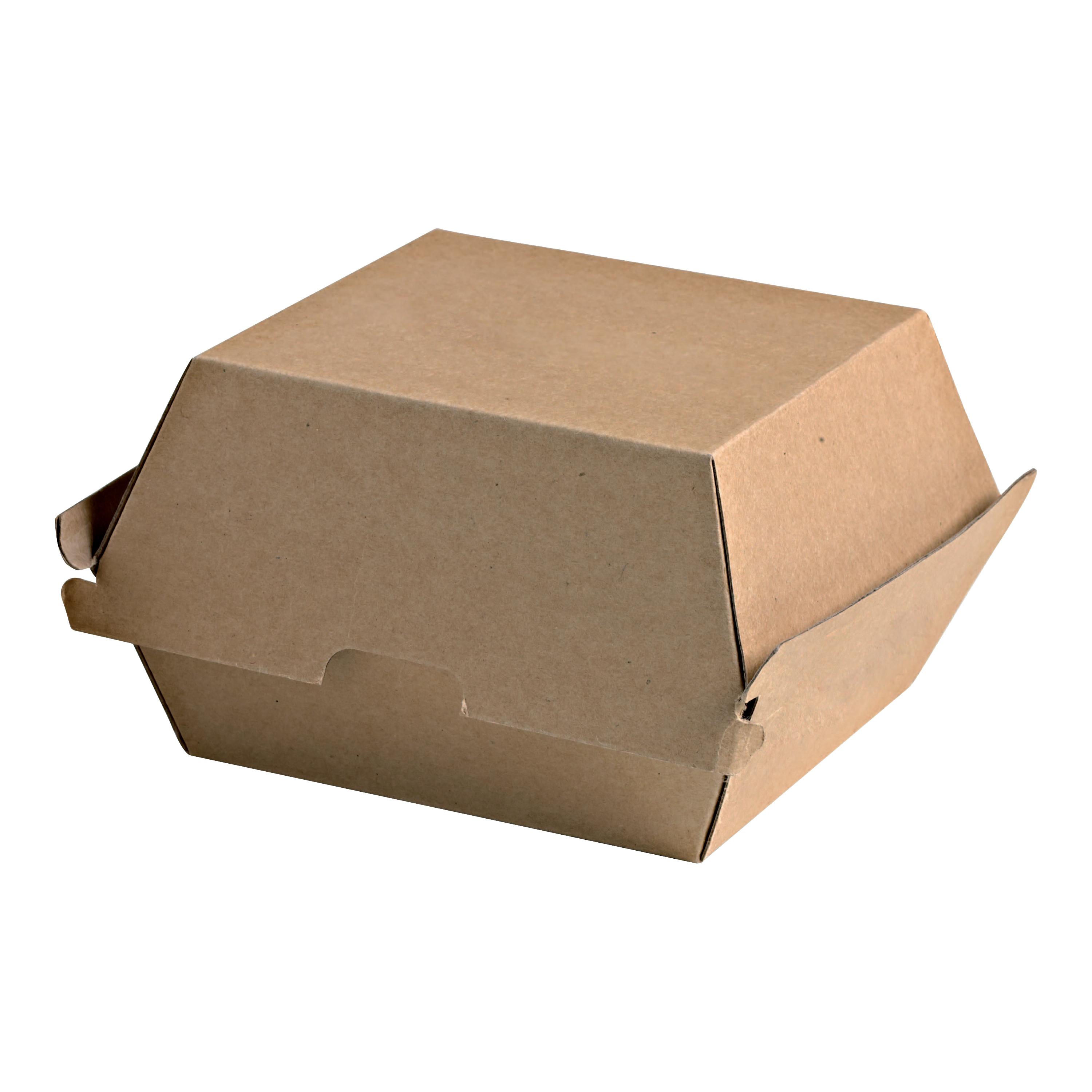 Take-Out Box Hinged With Dome Lid 5.7X5.3X3.2 IN Corrugated Paperboard Kraft 50 Count/Pack 10 Packs/Case 500 Count/Case