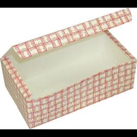 Dixie® Take-Out Box Tuck-Top 5X9X3 IN Paperboard Red White Plaid Rectangle 250/Case