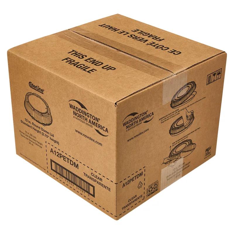 WNA CaterLine® Lid Dome 12X2.75 IN 1 Compartment PET Clear Round For Serving Tray Unhinged 25/Case