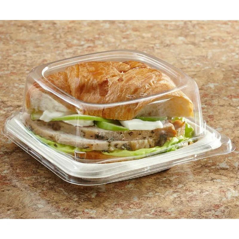Sandwich Take-Out Container Base 5.5X5.5X1 IN Pulp Fiber Kraft Square 300/Case
