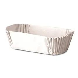 Baking Pan Liner 3.25X2 IN Paper White Oblong Fluted 10000/Case