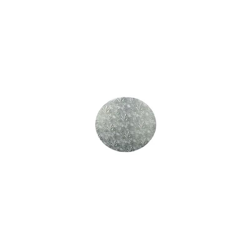 Cake Board 18X0.5 IN Paperboard Silver Round Embossed 12/Case