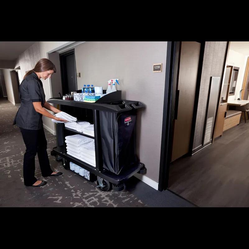 Executive Series™ Housekeeping Cart Black Plastic Full Size Executive 1/Each