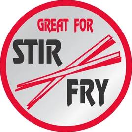 Stir Fry Label 2X2 IN Silver Red Round 500/Roll
