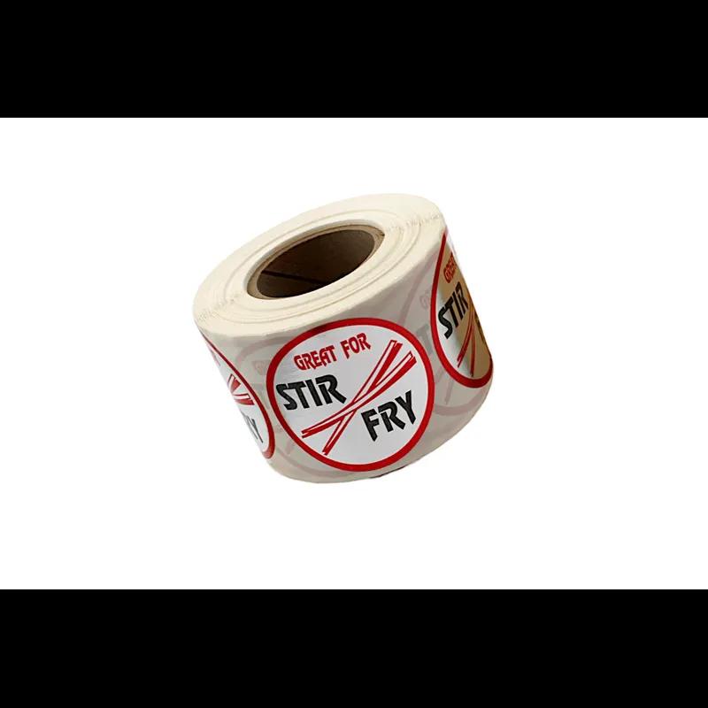 Stir Fry Label 2X2 IN Silver Red Round 500/Roll