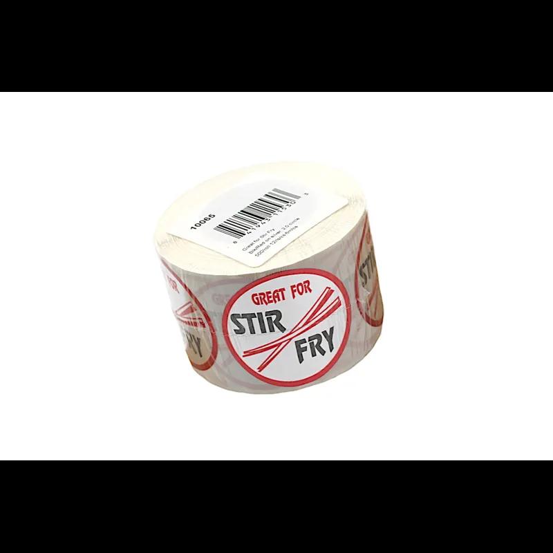 Stir Fry Label 2X2 IN Silver Red Round 500/Roll