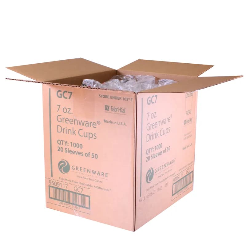 Greenware® Cold Cup 7 OZ PLA Clear 1000/Case