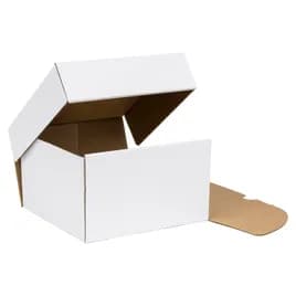 Cake Box 9X9X5.5 IN Corrugated Paperboard White Kraft 50/Case