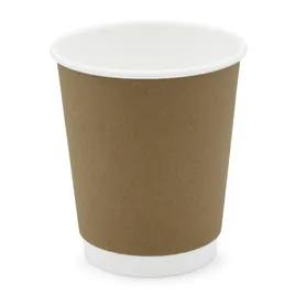 Victoria Bay Hot Cup 8 OZ Double Wall Poly-Coated Paper Kraft 500/Case