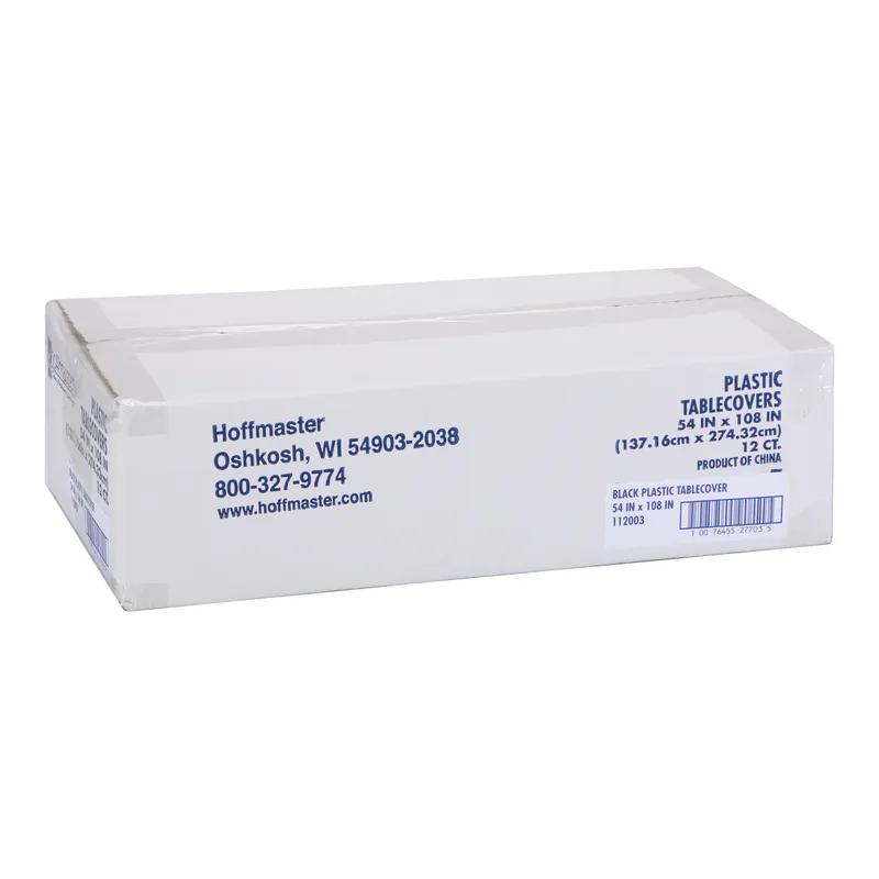 Table Cover 54X108 IN Plastic Black 12/Case