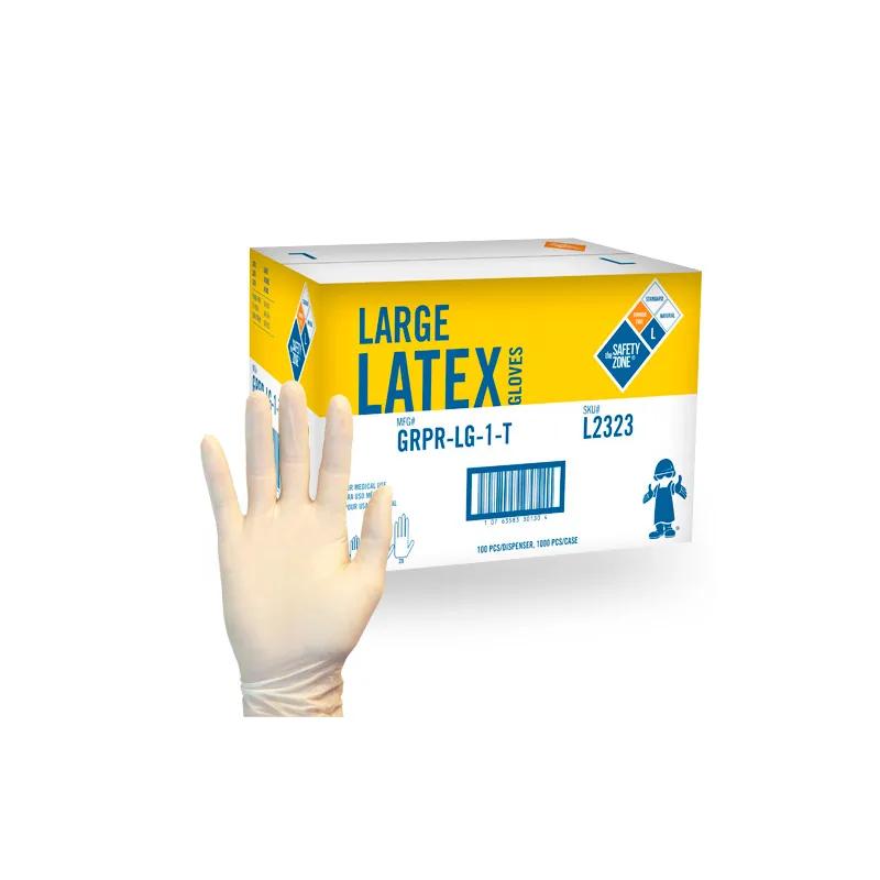 Safety Zone® Gloves Small (SM) Natural Latex Powder-Free 1000/Case