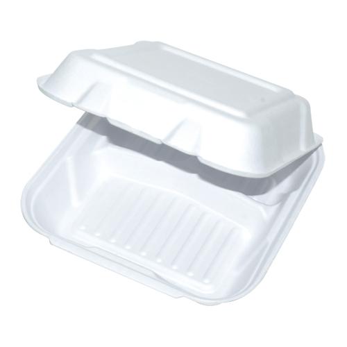 Harvest® Take-Out Container Hinged 9X9X3 IN 3 Compartment Plant Fiber Square 200/Case