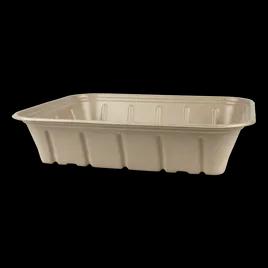 Take-Out Container Base 12.8X10.5X2.7 IN Plant Fiber Bamboo Kraft Rectangle 200/Case