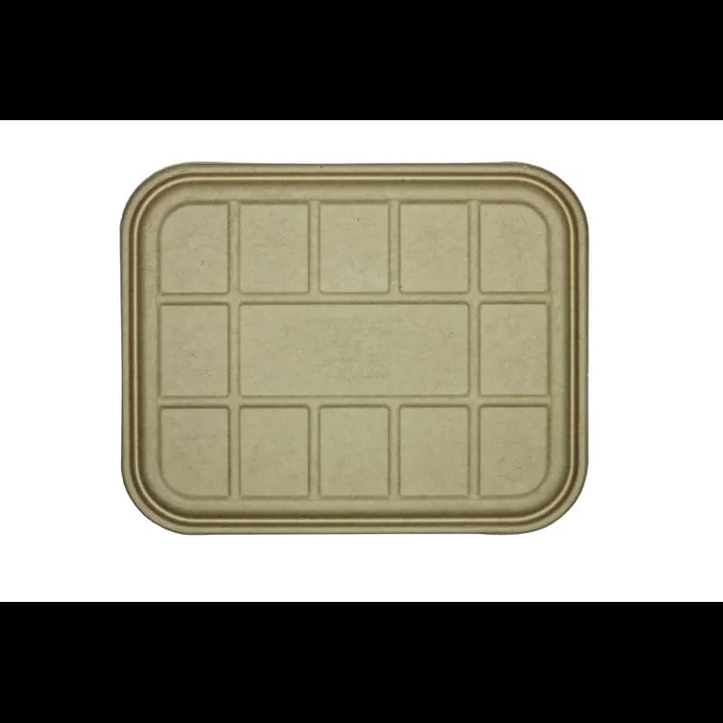 Lid Flat 13X10.5X0.5 IN Plant Fiber Bamboo Kraft Rectangle For 104-120 OZ Container 200/Case