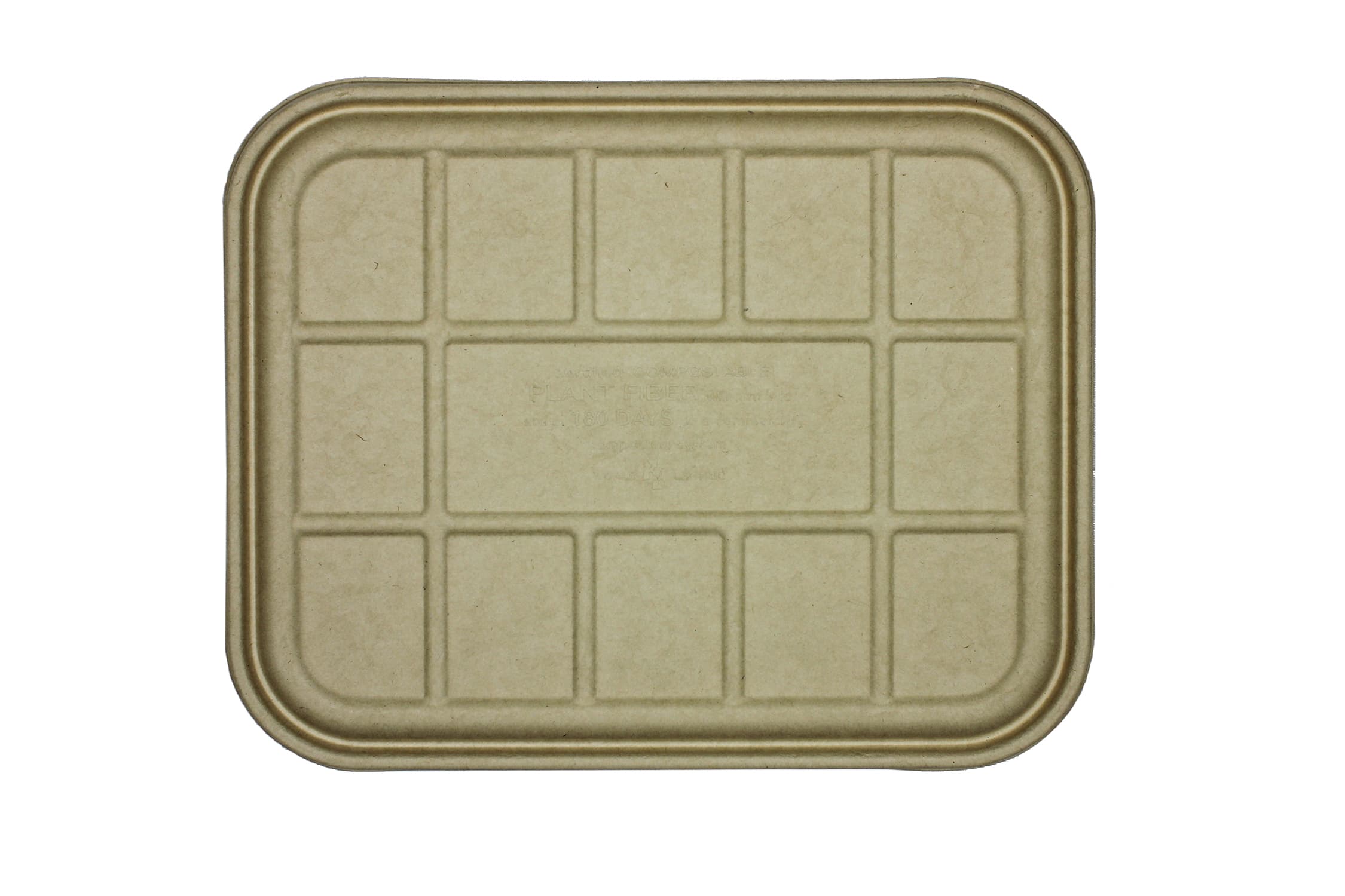 Lid Flat 13X10.5X0.5 IN Plant Fiber Bamboo Kraft Rectangle For 104-120 OZ Container 200/Case