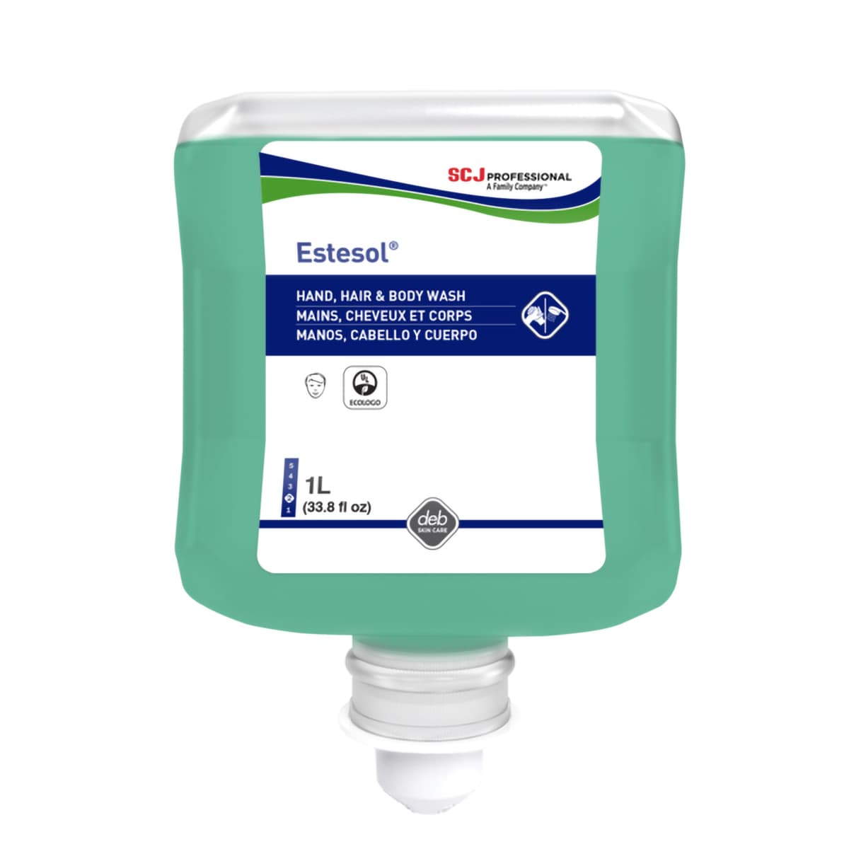 Estesol® Hair & Body Wash Liquid 1 L Rainforest Green Cartridge 6/Case