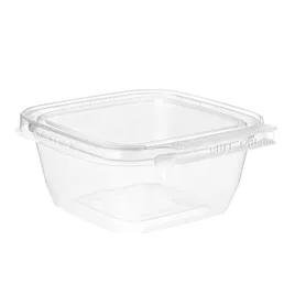 Safe-T-Fresh® Deli Container Hinged With Flat Lid 12 OZ rDPET Clear Square 288/Case