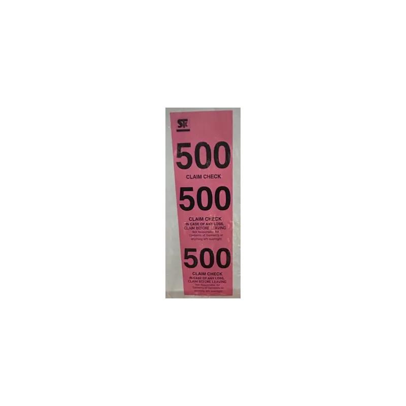Coat Check Ticket Paper Pink 500/Box