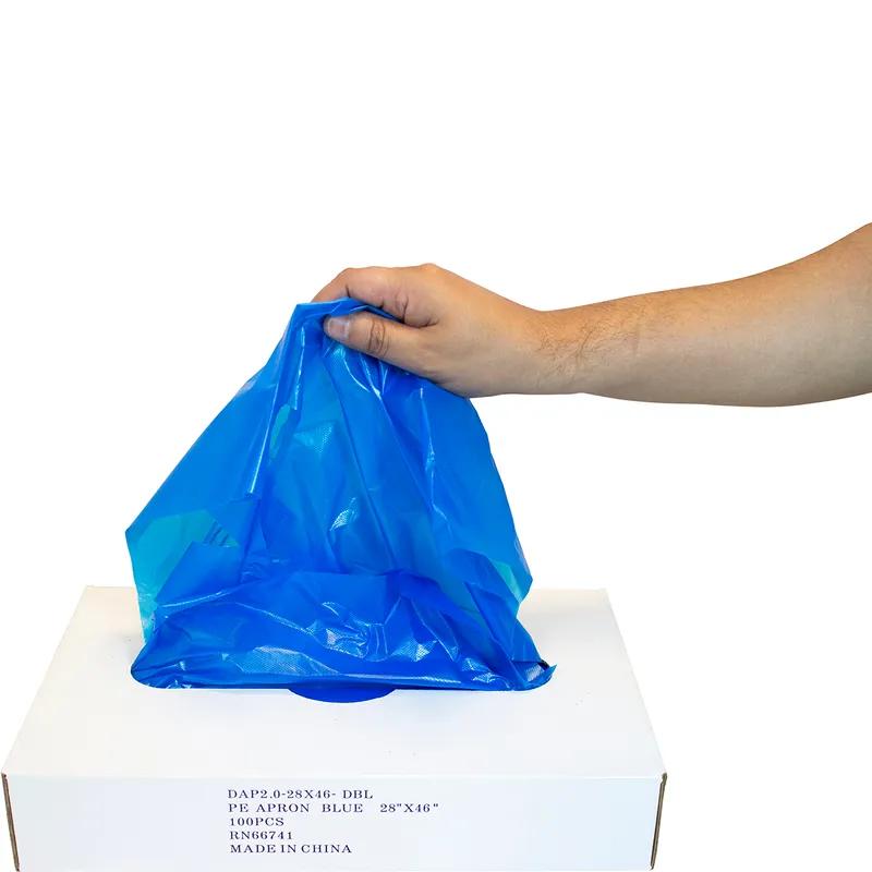 Apron 28X46 IN Blue 2MIL PE Disposable 500/Case