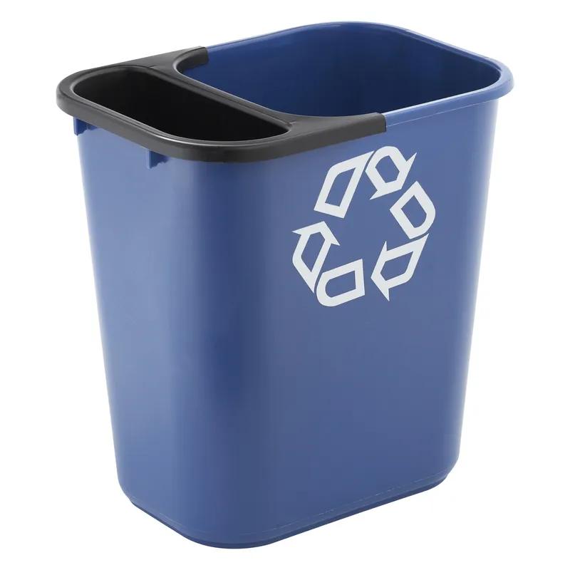 1-Stream Recycling Bin 14.75X10.5X15 IN 7 GAL 28 QT Blue Resin Deskside 12/Case