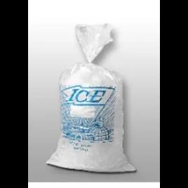 Ice Bag 11X20 IN 8 LB LDPE MET 1.5MIL Clear With Open Ended Closure FDA Compliant Label Strip Wicket 1000/Case