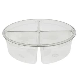 Deli Container Base 32 OZ 4 Compartment PET Clear Round 300/Case