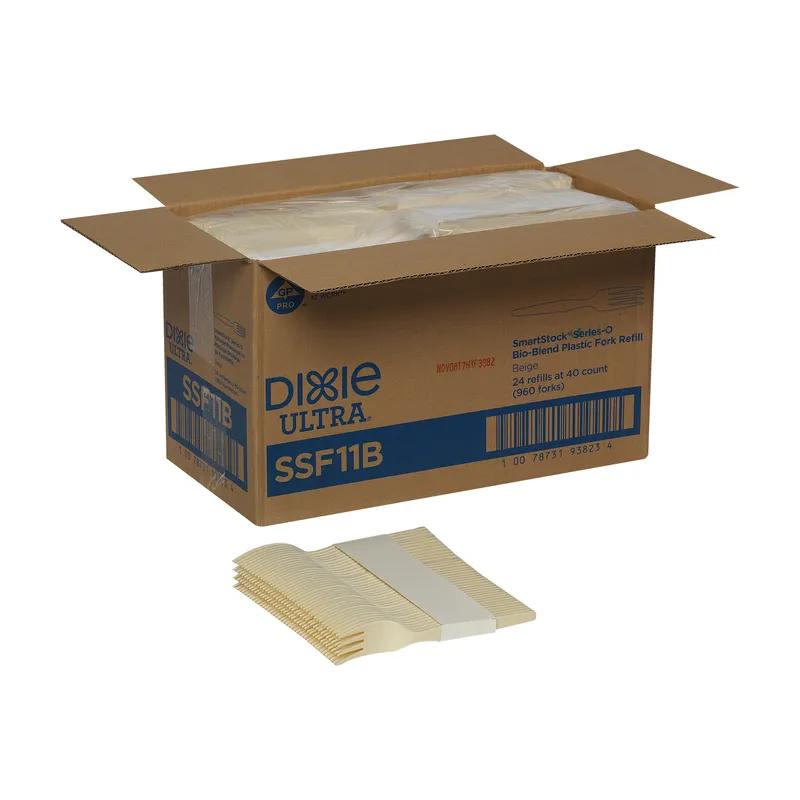 Dixie® Ultra SmartStock® Series-O Bio-Blend Fork Plastic Beige Medium Weight Refill 960/Case
