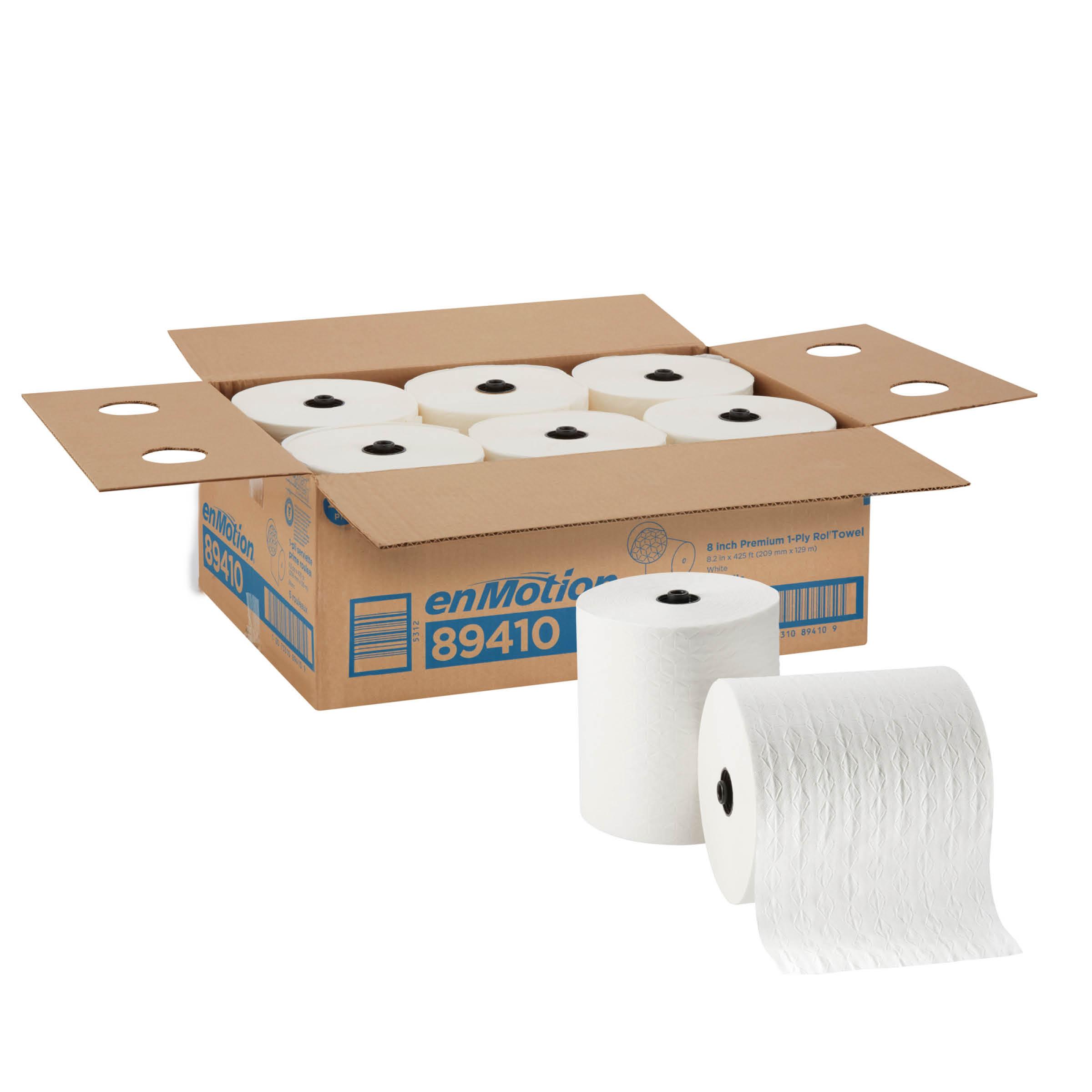 enMotion® Roll Paper Towel Recessed Impulse 8 Automated 9IN X425FT 1PLY White Hardwound 425 Sheets/Roll 6 Rolls/Case