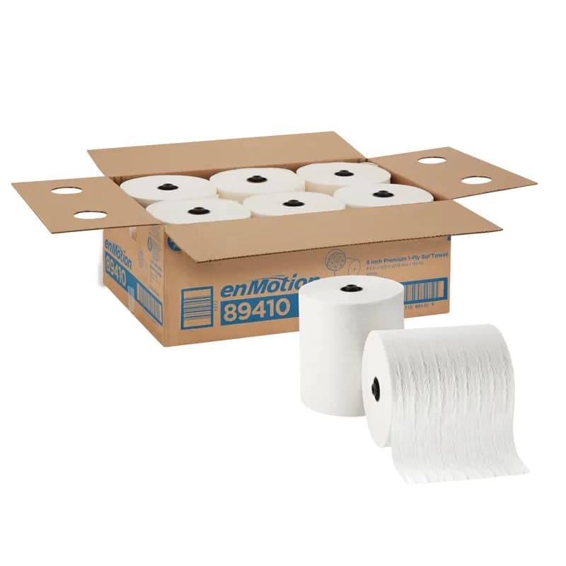 enMotion® Roll Paper Towel Recessed Impulse 8 Automated 9IN X425FT 1PLY White Hardwound 425 Sheets/Roll 6 Rolls/Case