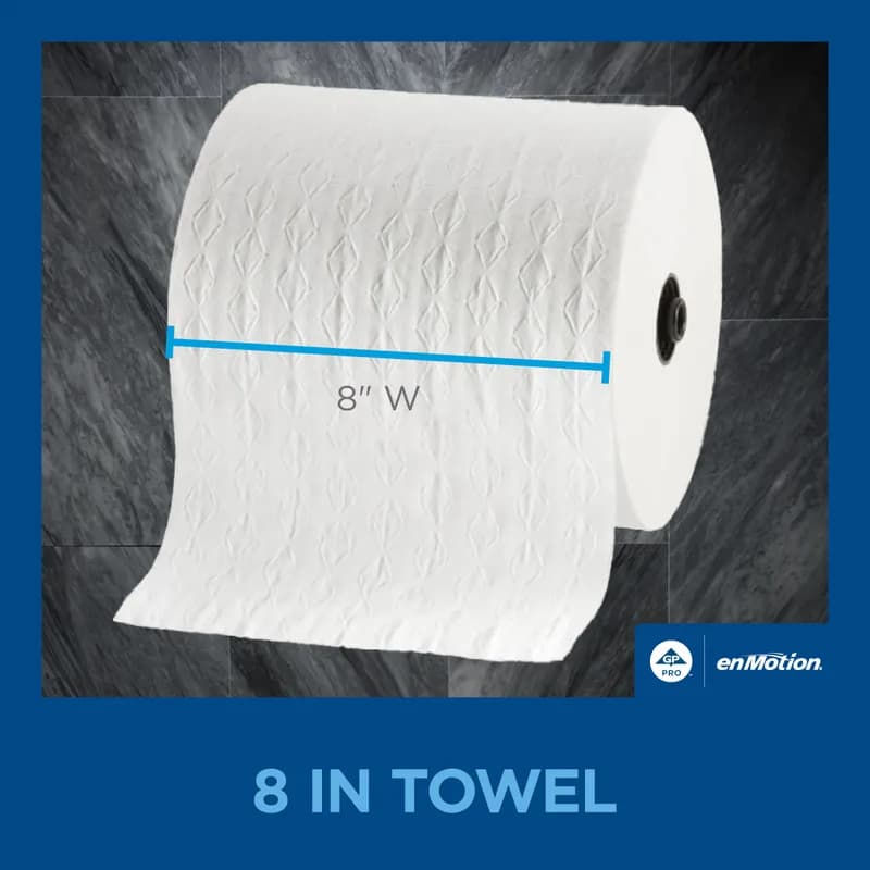 enMotion® Roll Paper Towel Recessed Impulse 8 Automated 9IN X425FT 1PLY White Hardwound 425 Sheets/Roll 6 Rolls/Case