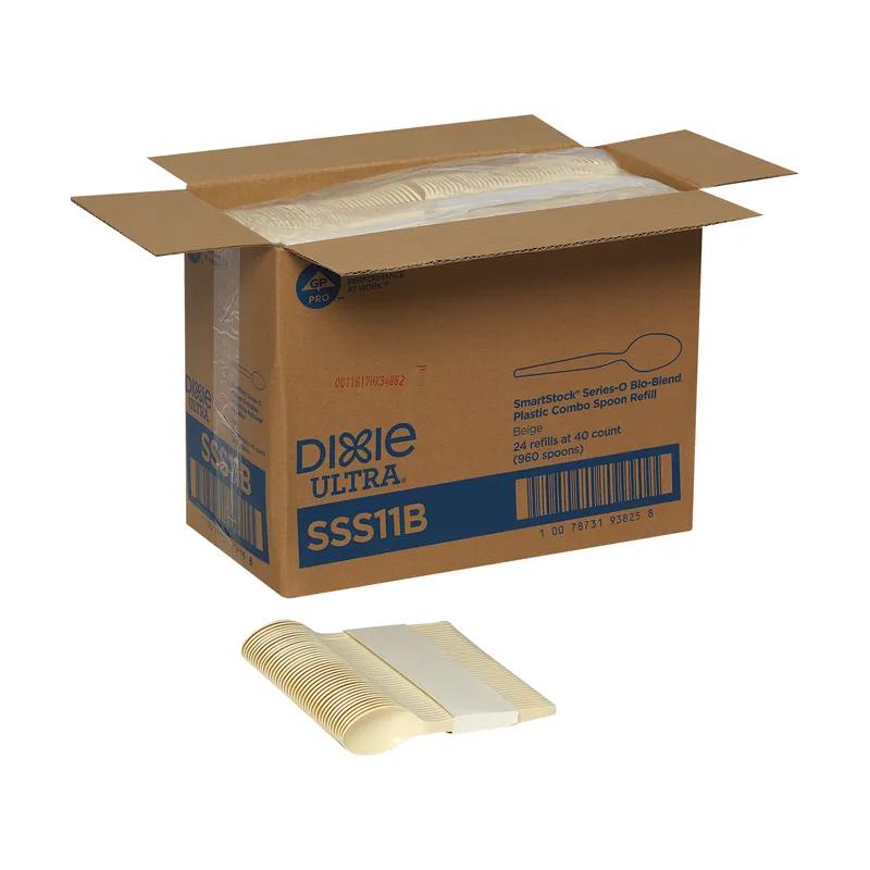 Dixie® Ultra SmartStock® Series-O Bio-Blend Spoon Plastic Beige Medium Weight Refill Combo 960/Case