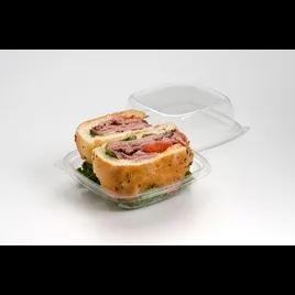 Sandwich Take-Out Container Base & Lid Combo With Dome Lid Large (LG) 32 OZ PET Clear Square 300/Case