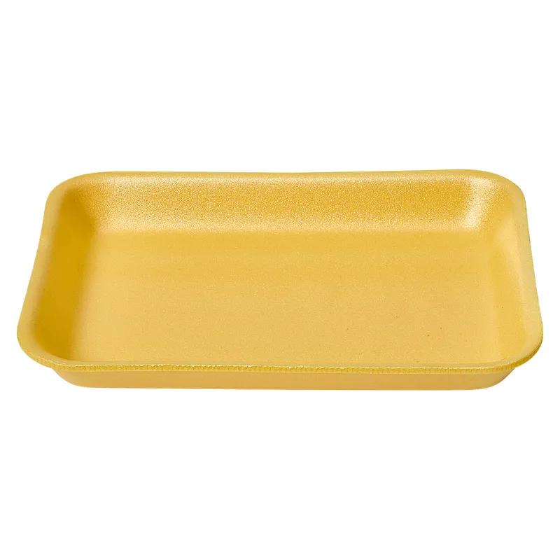 2 Meat Tray 5.75X8.25X1 IN 1 Compartment Polystyrene Foam Deep Yellow Rectangle 500/Case
