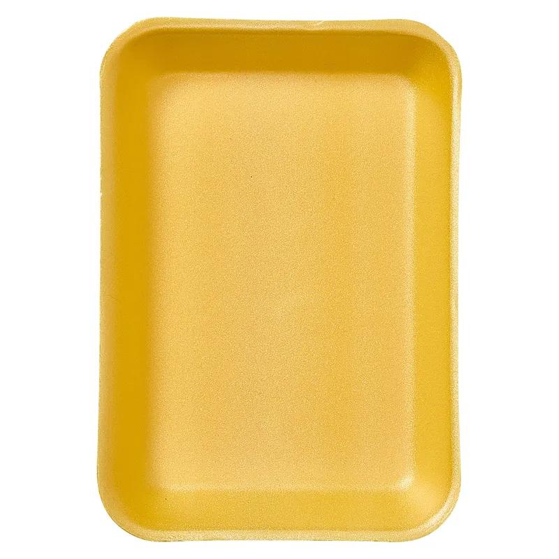 2 Meat Tray 5.75X8.25X1 IN 1 Compartment Polystyrene Foam Deep Yellow Rectangle 500/Case