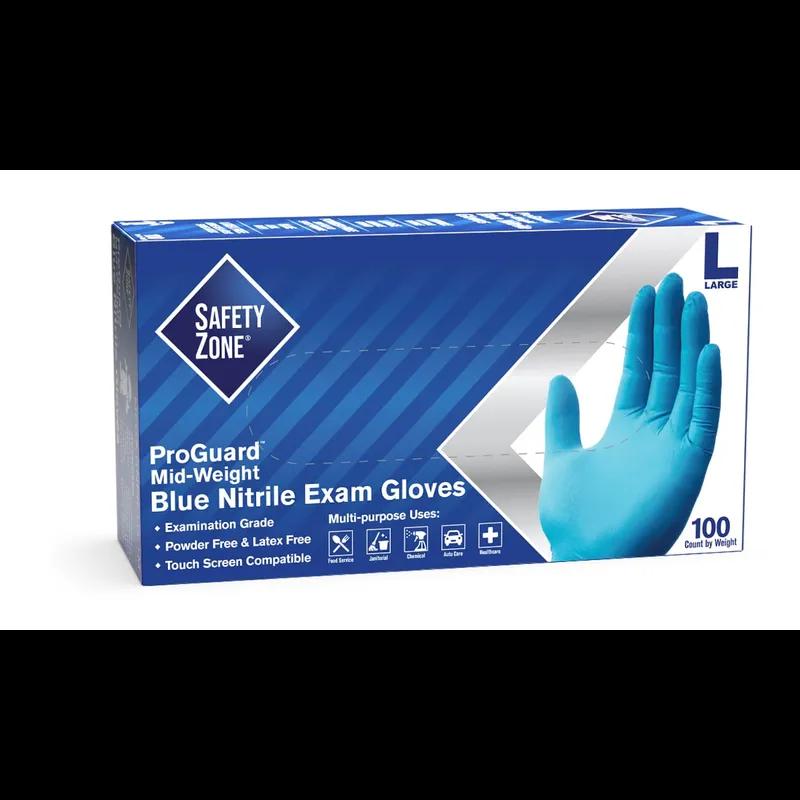 Safety Zone® Gloves XXL Blue Nitrile Rubber Disposable Powder-Free 1000/Case