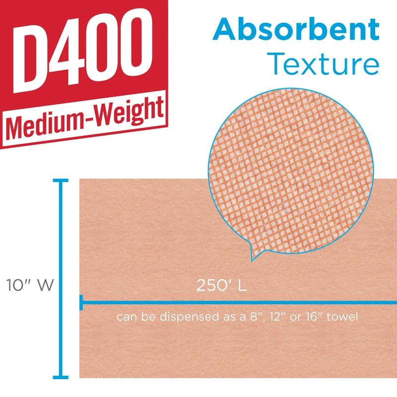 Brawny® Professional Cleaning Wipe 10X10 IN 250 FT 1 DRC Orange Refill Roll 6/Case