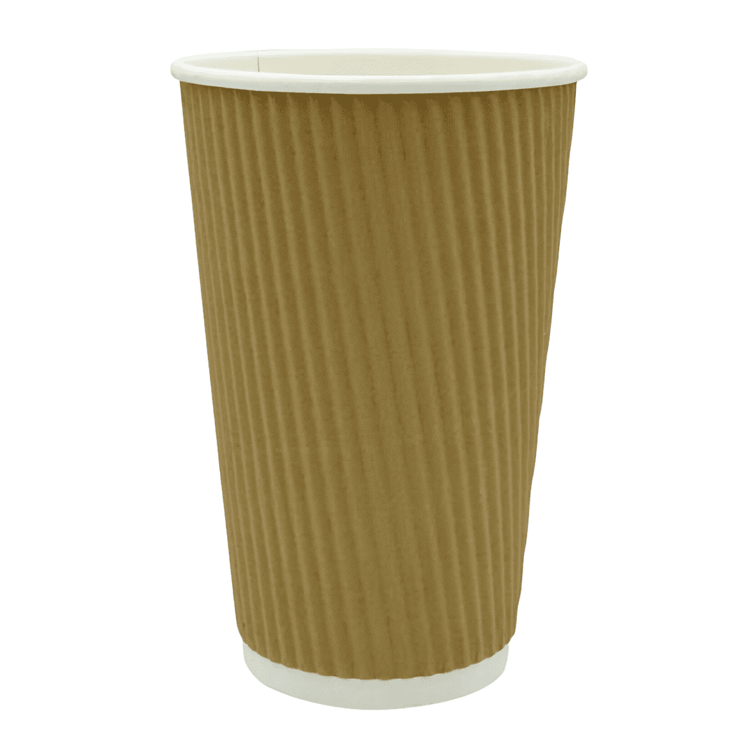 Victoria Bay Hot Cup Ripple 16 OZ Paper Kraft 500/Case