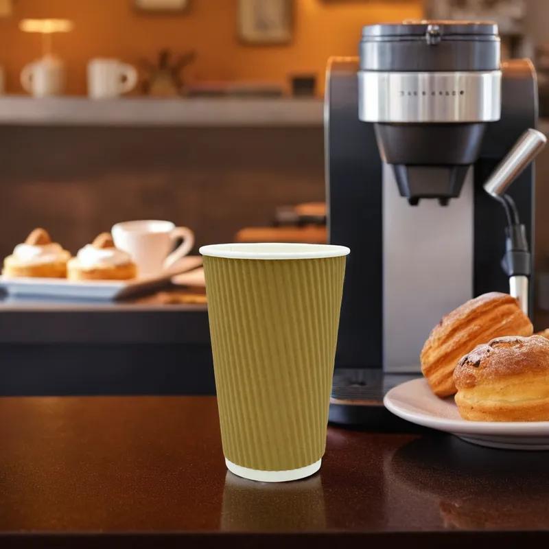 Victoria Bay Hot Cup Ripple 16 OZ Paper Kraft 500/Case