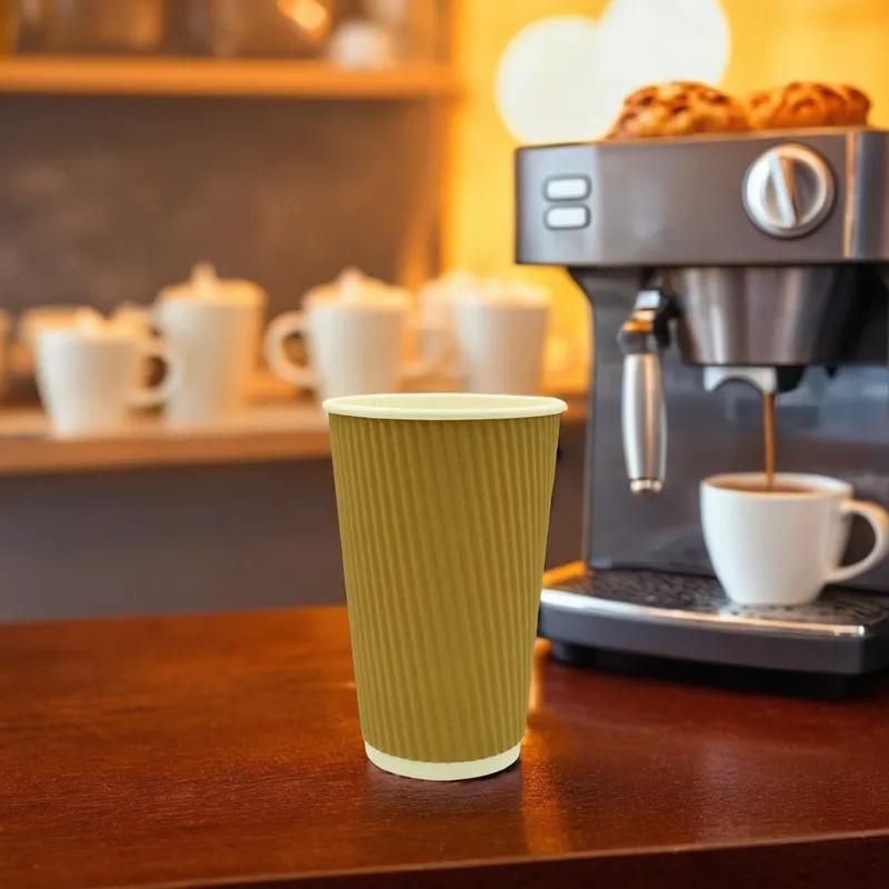 Victoria Bay Hot Cup Ripple 16 OZ Paper Kraft 500/Case