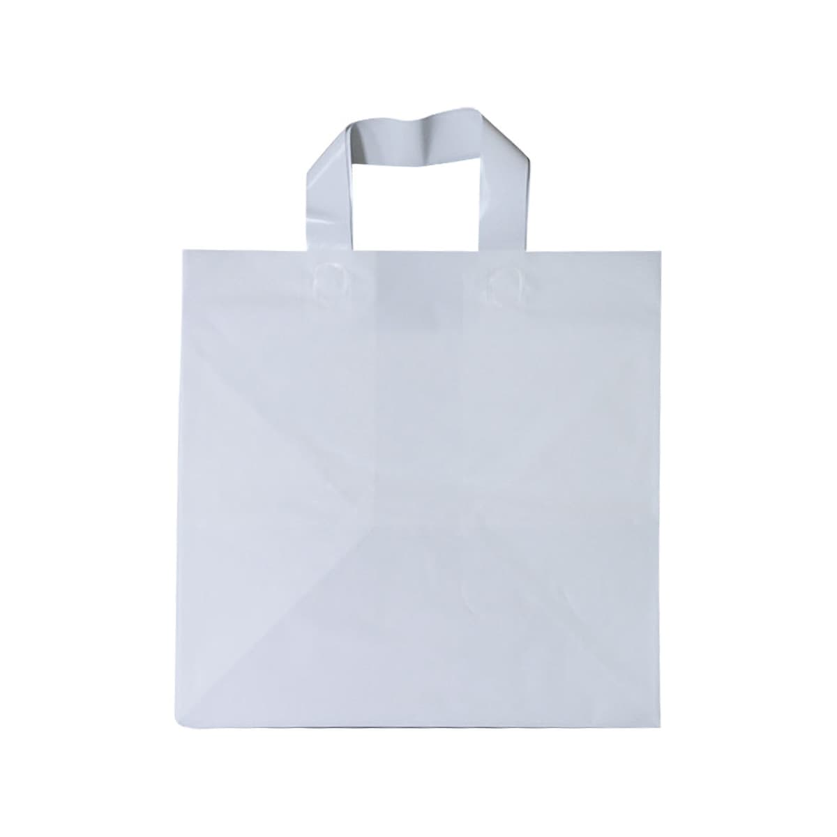 Take-Out Bag 12X10X12X10 White With Soft Loop Handle Closure Cardboard Bottom 200/Case