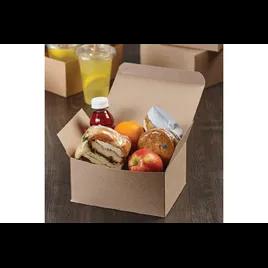 Take-Out Box Hinged With Flat Lid 8X6X4 IN Paperboard Kraft Rectangle 100/Case