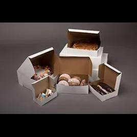 Easy Lock Cake Box 6X6X6 IN SUS Paperboard CRB White Square Lock Corner 1-Piece 100/Bundle