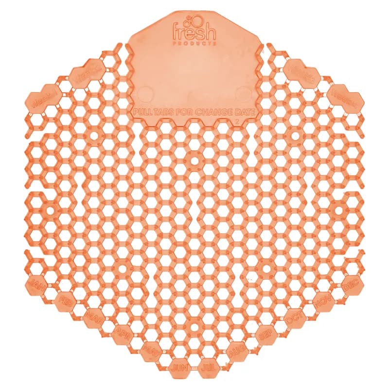 Wave 3D Urinal Screen Mango Orange EVA 7X6.5X0.66 IN Deodorizer 10/Box