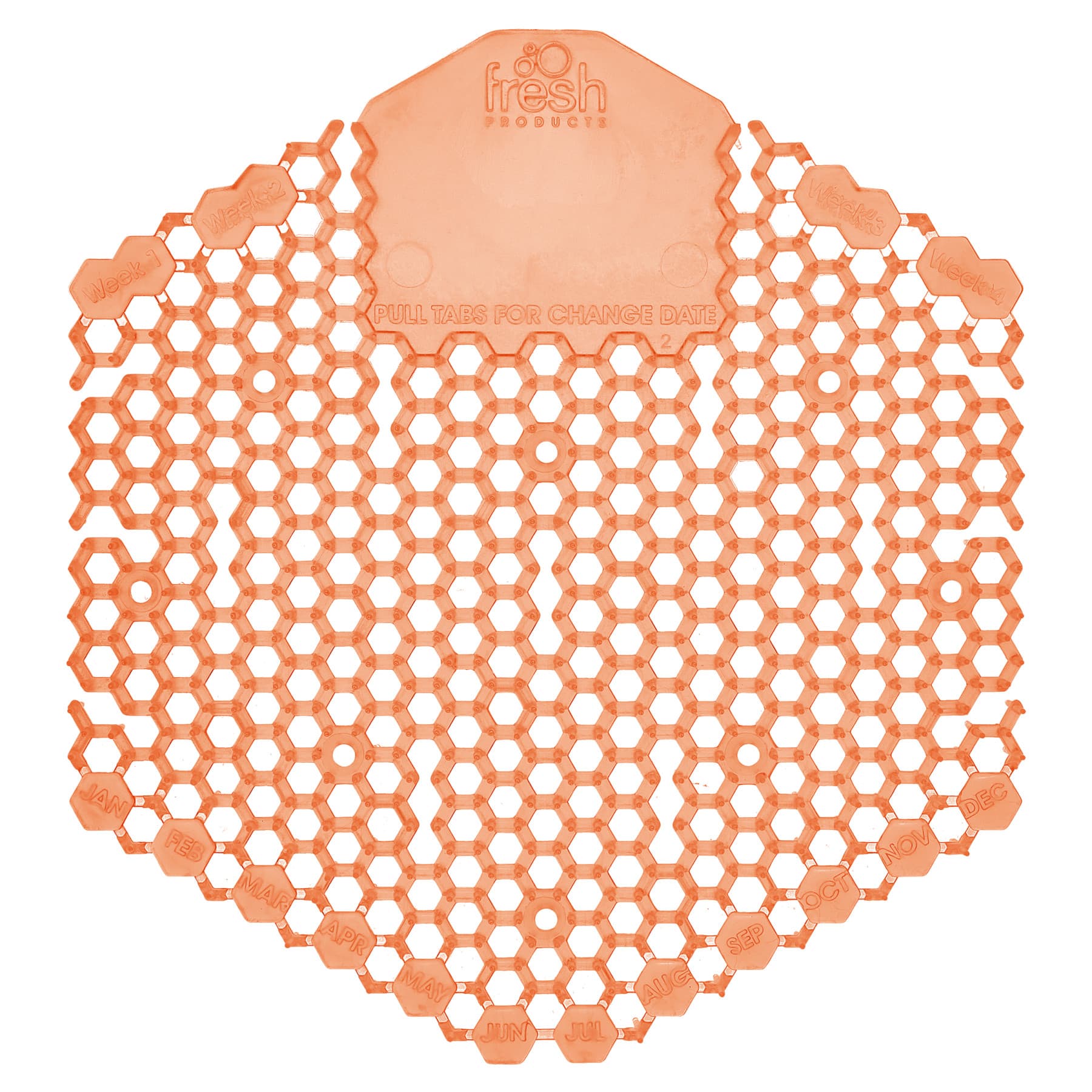 Wave 3D Urinal Screen Mango Orange EVA 7X6.5X0.66 IN Deodorizer 10/Box