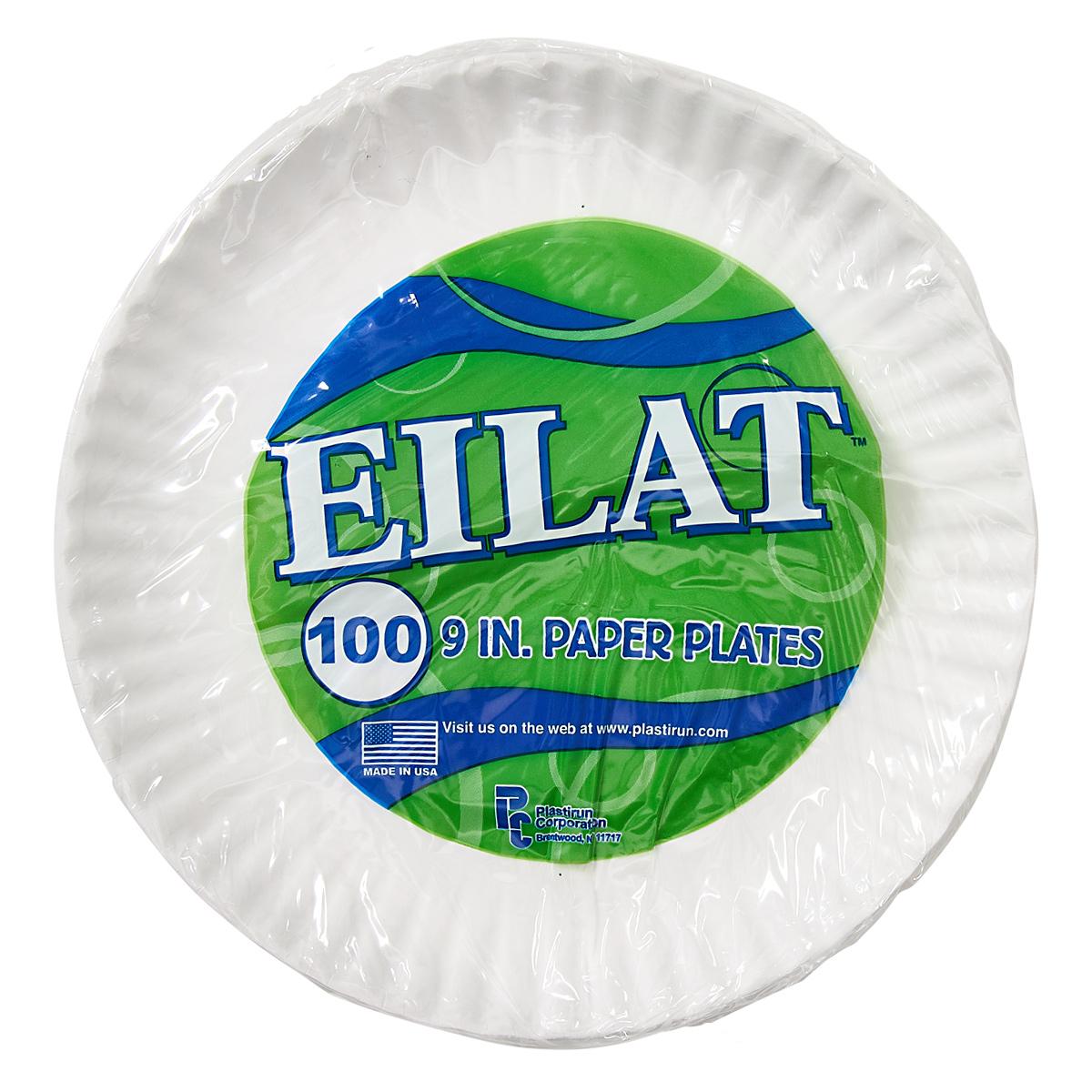 Plate 9 IN Uncoated Paper White Round 100 Count/Pack 10 Packs/Case 1000 Count/Case