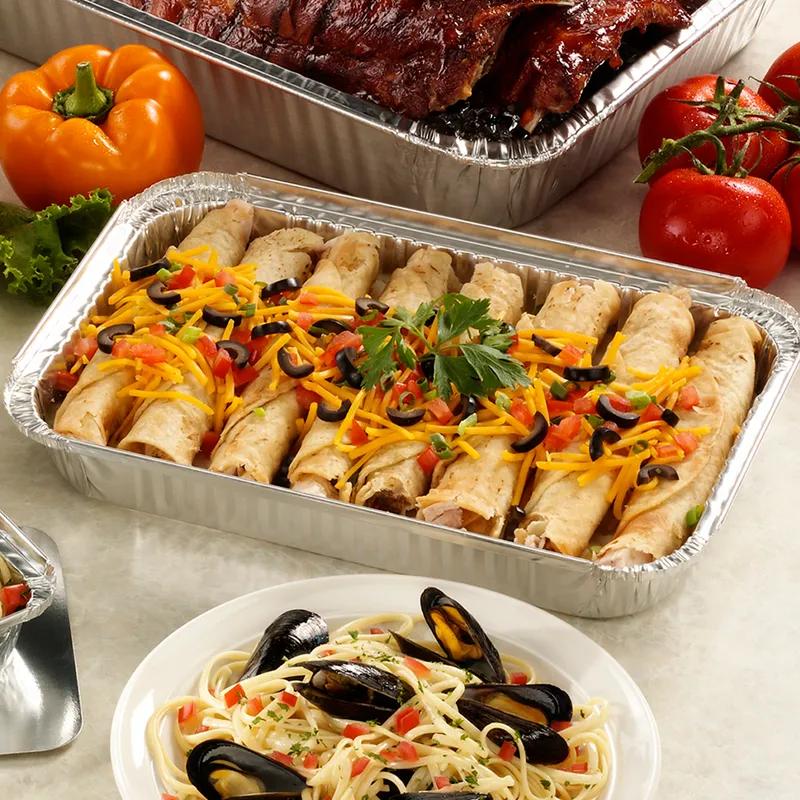 Take-Out Container Base 3 LB 12.25X6.25X1.5 IN Aluminum Silver Oblong 250/Case