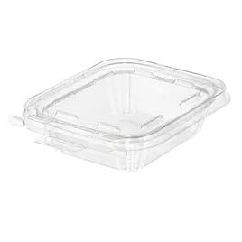 Safe-T-Fresh® Deli Container Hinged With Flat Lid 8 OZ RPET Clear Rectangle 240/Case